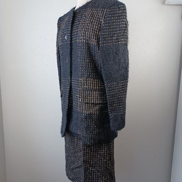 EUC Laura Leigh Ltd Women's Wool Blazer and Skirt Set Size 10 - Picture 3 of 11